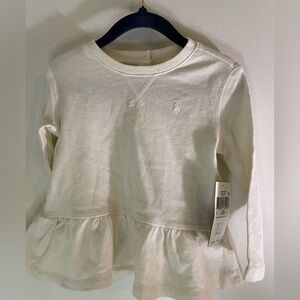 White Ralph Lauren Peplum Sweatshirt - brand new - and pink pants